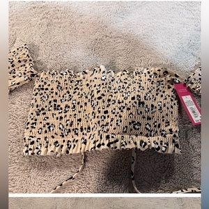 NWT Target Cheetah Bikini Top Size Large